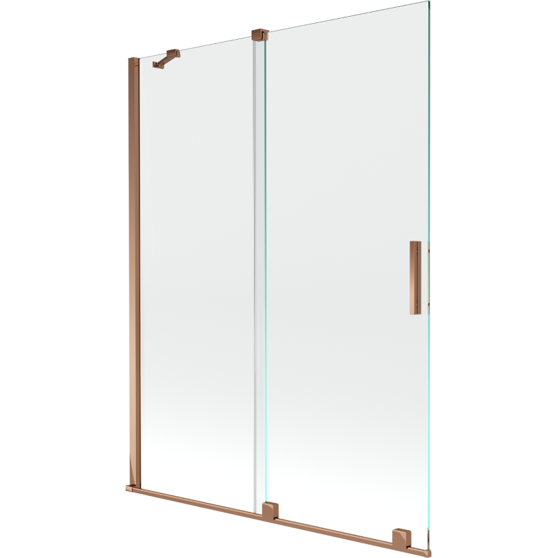 Mexen Velar vaňová zástena 2-dverová posuvná 130 x 150 cm, transparentná, ružové zlato - 896-130-000-01-60