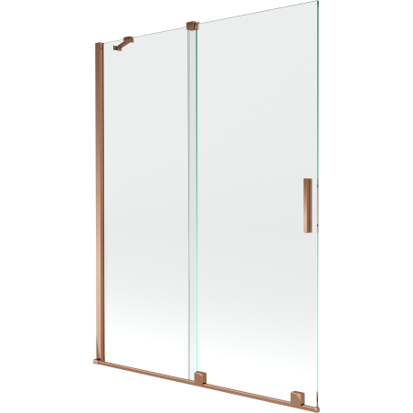 Mexen Velar vaňová zástena 2-krídlová posuvná 130 x 150 cm, transparentná, ružové zlato - 896-130-000-01-60
