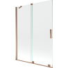 Mexen Velar rozťahovacia vaňová zástena s 2 krídlami 130 x 150 cm, transparentná, ružové zlato - 896-130-000-01-60