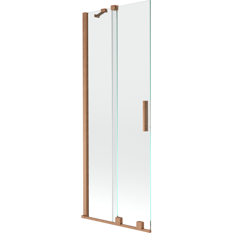 Mexen Velar sprchová zástena dvojkrídlová posuvná 70 x 150 cm, transparentná, brúsená meď - 896-070-000-01-65