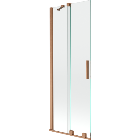 Mexen Velar vaňová zástena 2-krídlová posuvná 75 x 150 cm, transparentná, brúsená meď - 896-075-000-01-65