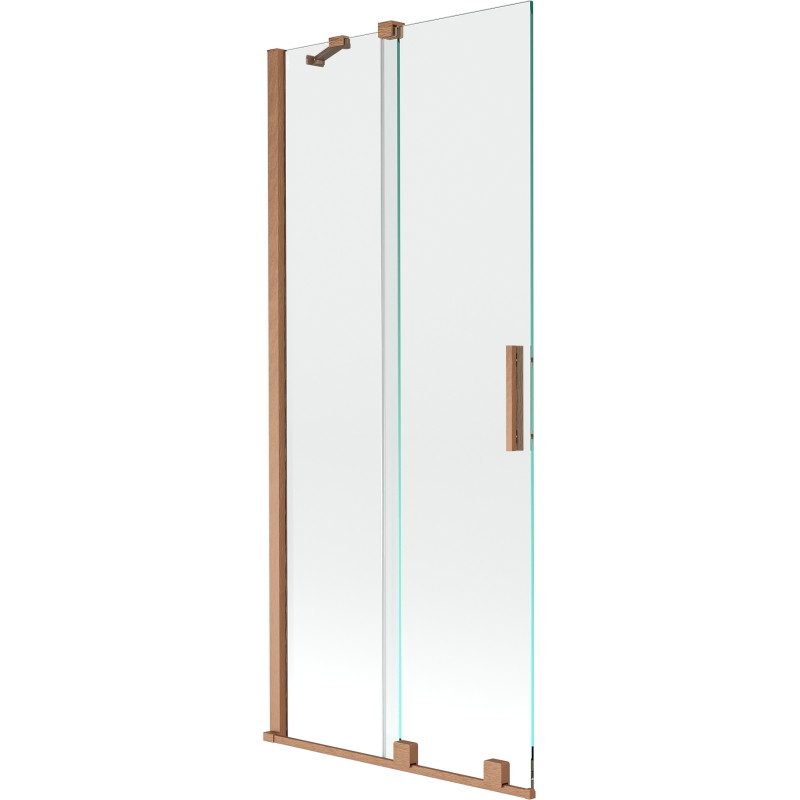 Mexen Velar posuvný dvojkrídlový vaňový paravan 80 x 150 cm, priehľadný, brúsená meď - 896-080-000-01-65
