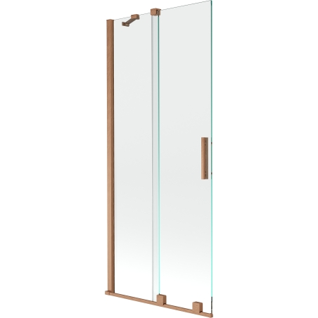 Mexen Velar posuvný dvojkrídlový vaňový paravan 80 x 150 cm, priehľadný, brúsená meď - 896-080-000-01-65