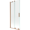 Mexen Velar rozťahovacia dvojdielna vaňová zástenka 80 x 150 cm, transparentná, kartáčovaná meď - 896-080-000-01-65