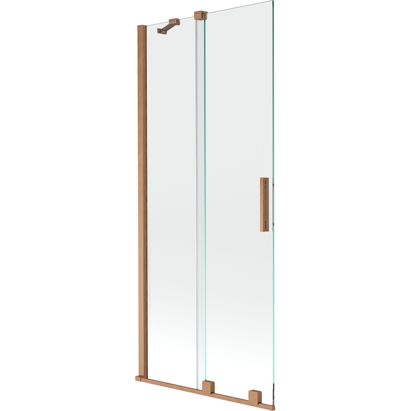 Mexen Velar vaňová zástena 2-krídlová posuvná 85 x 150 cm, transparentná, brúsená meď - 896-085-000-01-65