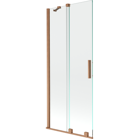 Mexen Velar vaňová zástena 2-krídlová posuvná 85 x 150 cm, transparentná, brúsená meď - 896-085-000-01-65