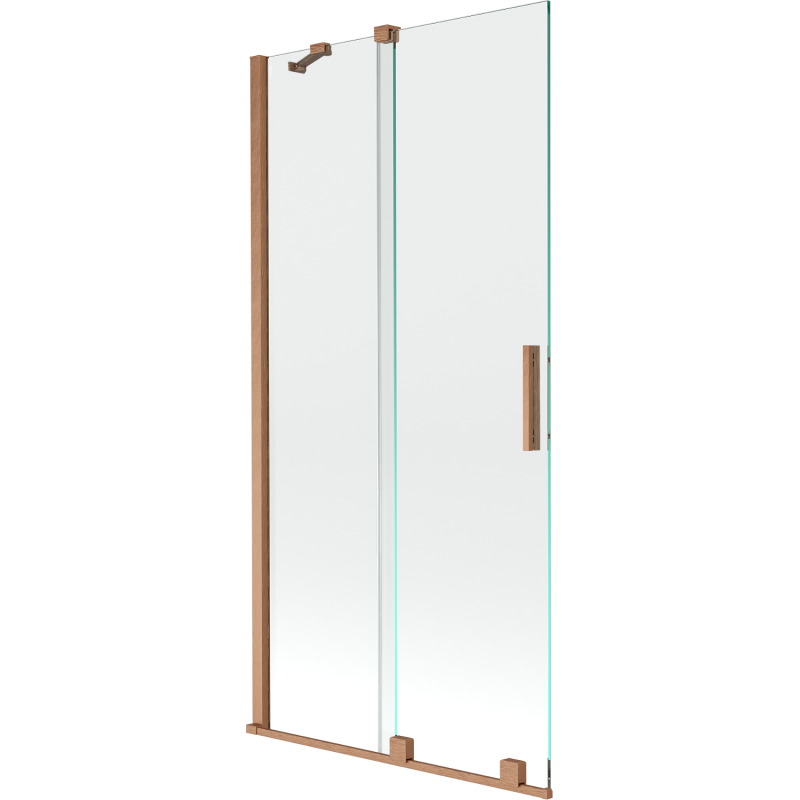 Mexen Velar vaňová zástena 2-krídlová posuvná 90 x 150 cm, transparentná, brúsená meď - 896-090-000-01-65