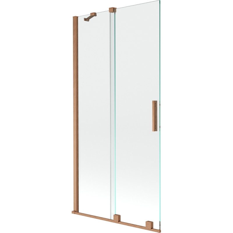 Mexen Velar 2-dielna sprchová zástena, posuvná 95 x 150 cm, transparentná, brúsená meď - 896-095-000-01-65