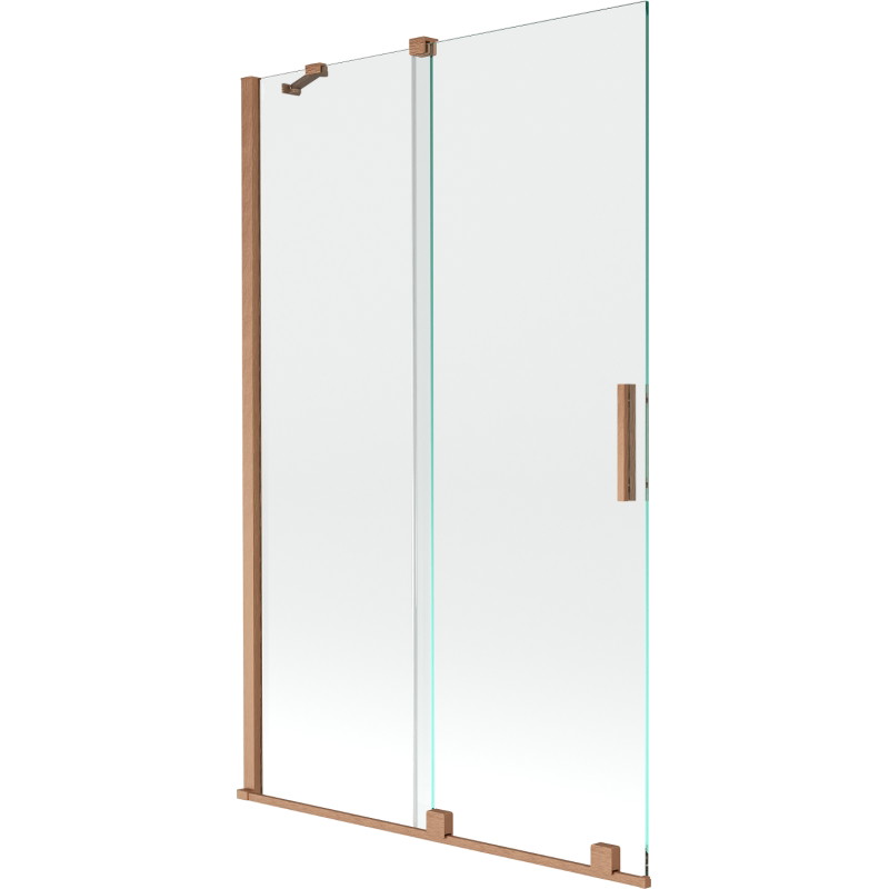 Mexen Velar sprchová zástena 2-krídlová posuvná 110 x 150 cm, transparentná, kartáčovaná meď - 896-110-000-01-65
