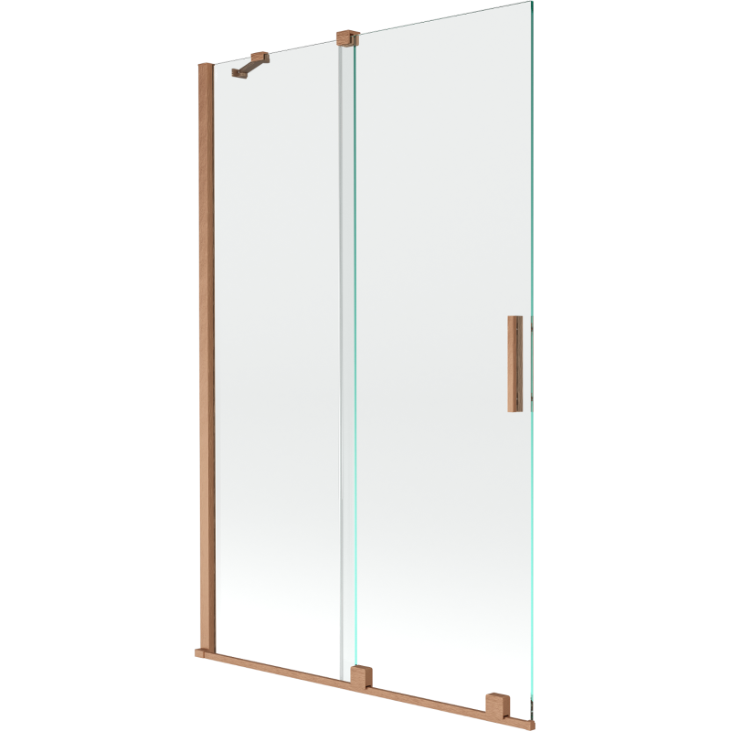 Mexen Velar sprchová zástena dvojkrídlová posuvná 110 x 150 cm, transparentná, brúsená meď - 896-110-000-01-65