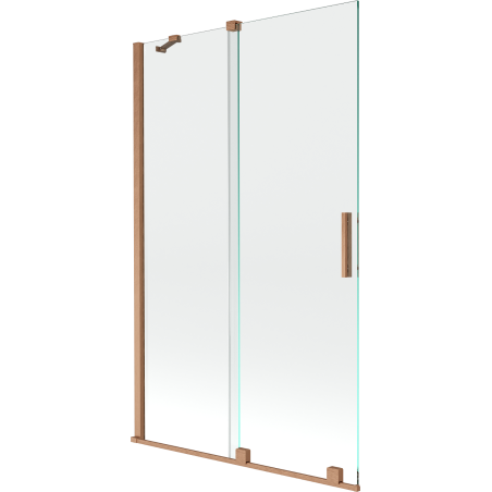 Mexen Velar sprchová zástena 2-krídlová posuvná 110 x 150 cm, transparentná, brúsená meď - 896-110-000-01-65