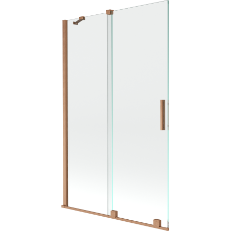 Mexen Velar sprchová zástena dvojkrídlová posuvná 110 x 150 cm, transparentná, brúsená meď - 896-110-000-01-65