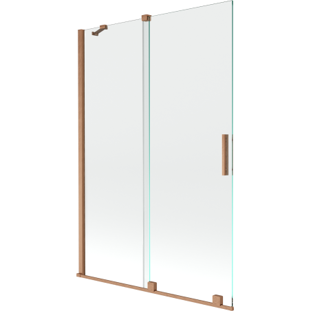 Mexen Velar vaňová stena, 2-krídlová, posuvná, 120 x 150 cm, priehľadná, brúsená meď - 896-120-000-01-65