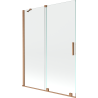 Mexen Velar 2-krídlové posuvné vaňové zásteny 130 x 150 cm, transparentné, kartáčovaná meď - 896-130-000-01-65