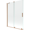 Mexen Velar vaňová zástena 2-krídlová posuvná 130 x 150 cm, transparentná, brúsená meď - 896-130-000-01-65