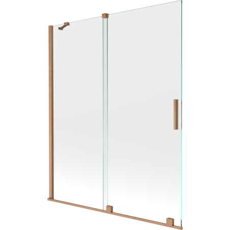 Mexen Velar vaňová zástena 2-krídlová rozťahovacia 140 x 150 cm, priehľadná, brúsená meď - 896-140-000-01-65