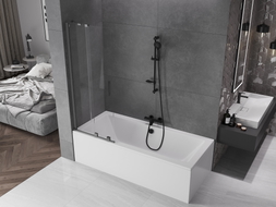 Mexen Velar sprchová zástena dvojdielna zasúvacia 70 x 150 cm, transparentná, gun gray brúsený - 896-070-000-01-66