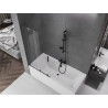 Mexen Velar posuvná vaňová zástena, dvojdielna, 90 x 150 cm, priehľadná, brúsená tmavosivá - 896-090-000-01-66