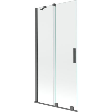 Mexen Velar dvojdielna posuvná vaňová zástena 95 x 150 cm, transparentná, brúsená zbraňová šedá - 896-095-000-01-66