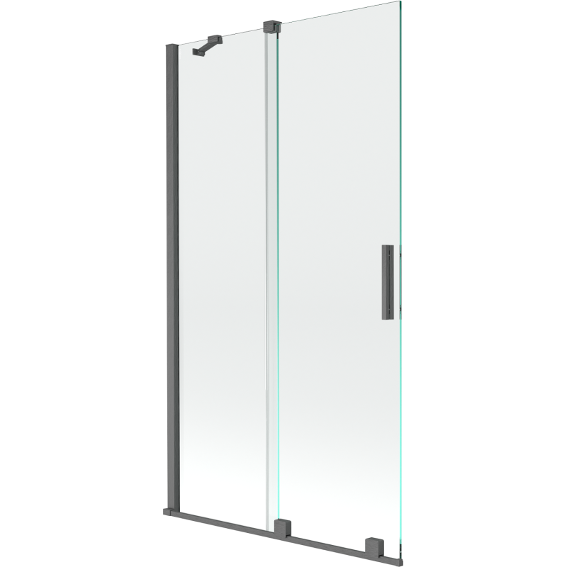 Mexen Velar sprchový panel 2-krídlový zasúvací 100 x 150 cm, transparentný, kefovaný pištoľovo sivý - 896-100-000-01-66