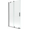 Mexen Velar sprchový panel 2-krídlový zasúvací 100 x 150 cm, transparentný, kefovaný pištoľovo sivý - 896-100-000-01-66