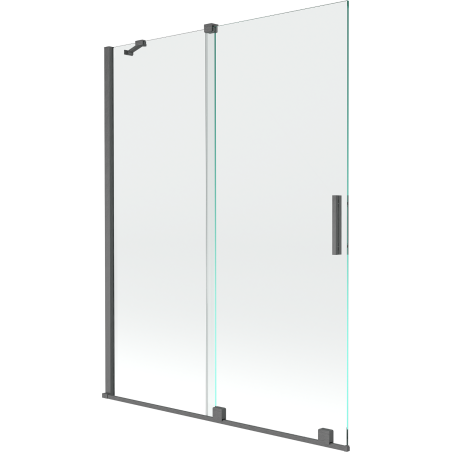 Mexen Velar vanová zástěna s posuvnými dvoukřídlými dveřmi 130 x 150 cm, transparentní, gun gray kartáčovaný - 896-130-000-01-6?