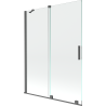 Mexen Velar vanová zástěna s posuvnými dvoukřídlými dveřmi 130 x 150 cm, transparentní, gun gray kartáčovaný - 896-130-000-01-6?