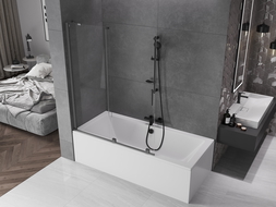 Mexen Velar vaňová zástena dvojkrídlová Posuvný 130 x 150 cm, Priehľadné, gun gray kefovaný - 896-130-000-01-66