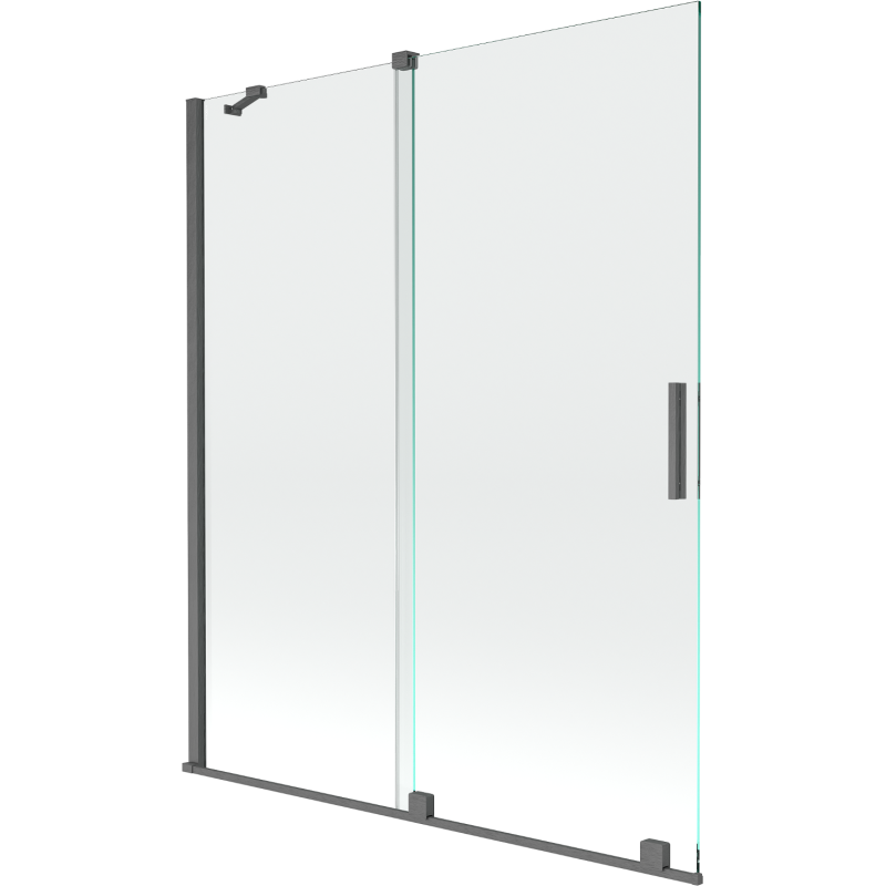 Mexen Velar vaňová zástená dvojkrídlová posuvná 140 x 150 cm, transparentná, brúsená pištoľovo sivá - 896-140-000-01-66