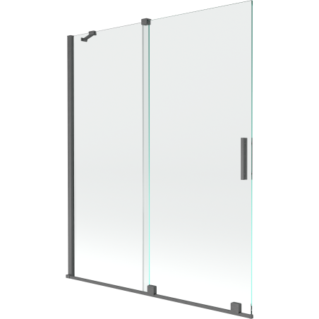 Mexen Velar vaňová zástená dvojkrídlová posuvná 140 x 150 cm, transparentná, brúsená pištoľovo sivá - 896-140-000-01-66