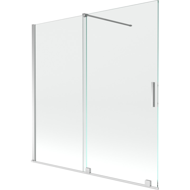 Mexen Velar vaňová zásteny 2-krídlová posuvná 160 x 150 cm, transparentná, chróm - 896-160-000-01-01