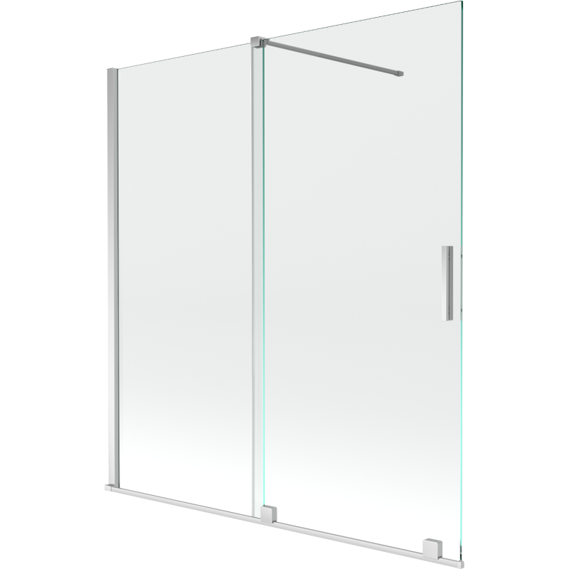 Mexen Velar paravan na vaňu, 2-krídlový, posuvný, 150 x 150 cm, transparentný, chróm - 896-150-000-01-01