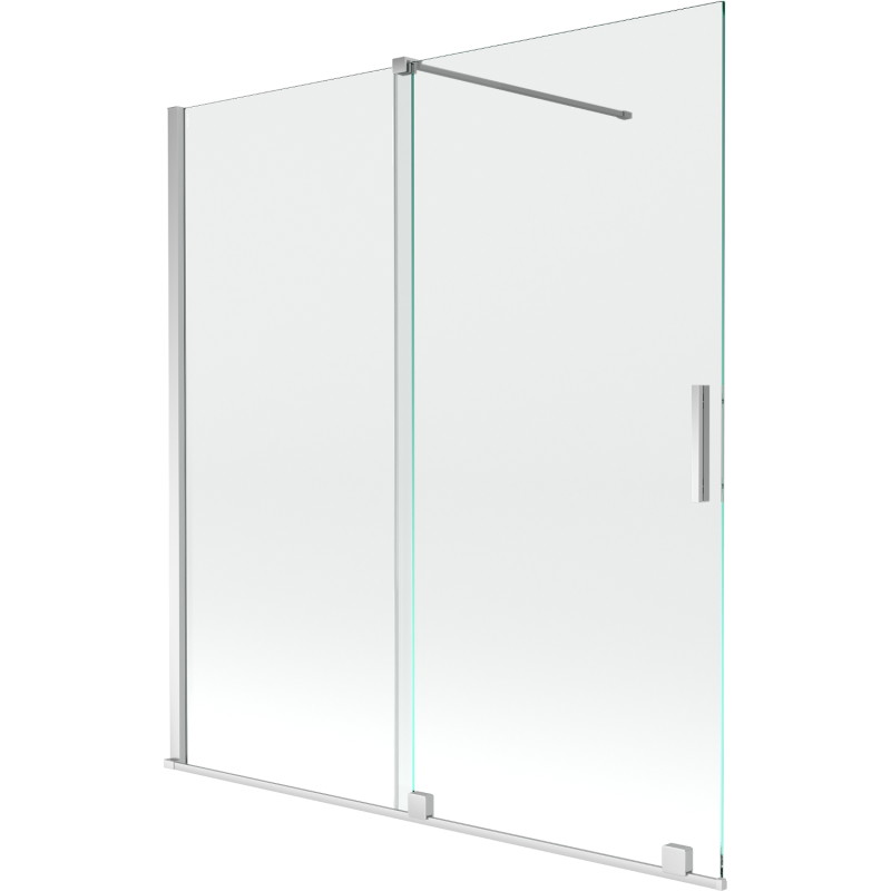 Mexen Velar vaňová zástena 2-krídlová posuvná 150 x 150 cm, transparentná, chróm - 896-150-000-01-01