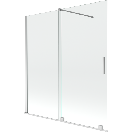 Mexen Velar paravan na vaňu, 2-krídlový, posuvný, 150 x 150 cm, transparentný, chróm - 896-150-000-01-01