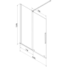 Mexen Velar paravan na vaňu, 2-krídlový, posuvný, 150 x 150 cm, transparentný, chróm - 896-150-000-01-01