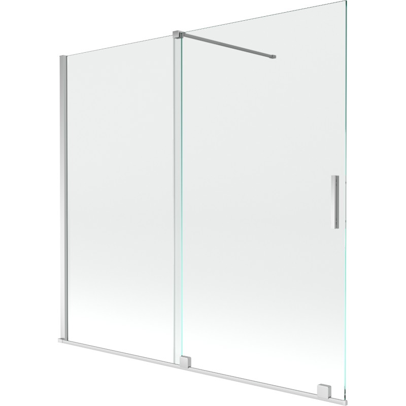 Mexen Velar dvojkrídlová posuvná vaňová zástena 170 x 150 cm, priehľadná, chróm - 896-170-000-01-01