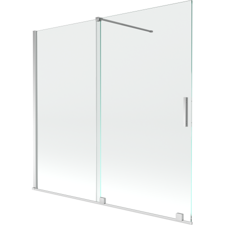 Mexen Velar vaňová clona 2-krídlová posuvná 170 x 150 cm, transparentná, chróm - 896-170-000-01-01