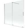 Mexen Velar vaňová clona 2-krídlová posuvná 170 x 150 cm, transparentná, chróm - 896-170-000-01-01
