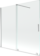 Mexen Velar vaňová clona 2-krídlová posuvná 170 x 150 cm, transparentná, chróm - 896-170-000-01-01