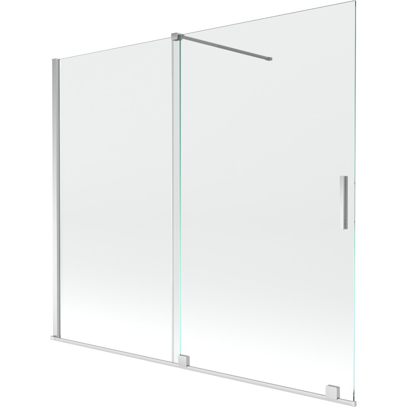 Mexen Velar dvojkrídlové rozťahovacie sprchové zásteny 180 x 150 cm, transparentné, chróm - 896-180-000-01-01