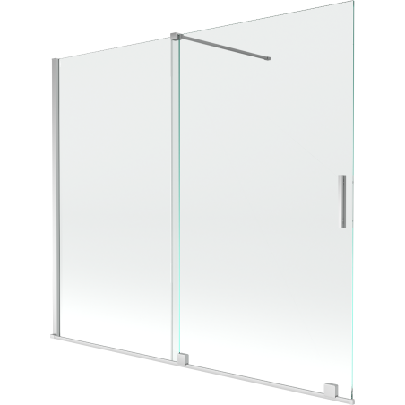 Mexen Velar dvojkrídlové rozťahovacie sprchové zásteny 180 x 150 cm, transparentné, chróm - 896-180-000-01-01