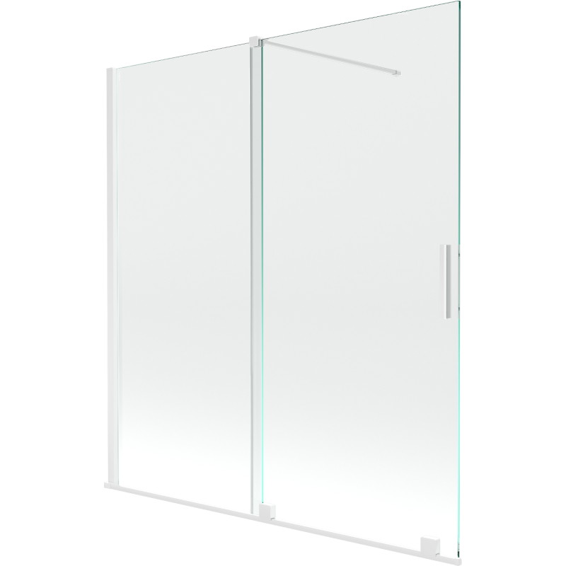 Mexen Velar 2-krídlová vaňová zástena, posuvná 150 x 150 cm, transparentná, biela - 896-150-000-01-20