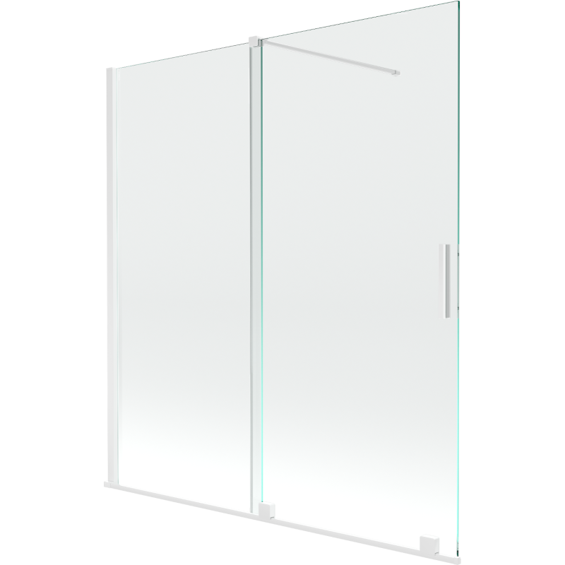 Mexen Velar vaňa so zástenou, 2-krídlová posuvná 150 x 150 cm, transparentná, biela - 896-150-000-01-20