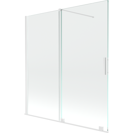 Mexen Velar 2-dverová posuvná vaňová zástena 150 x 150 cm, transparentná, biela - 896-150-000-01-20