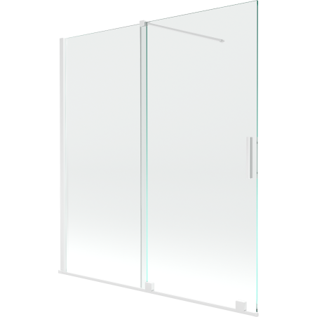 Mexen Velar vaňa so zástenou, 2-krídlová posuvná 150 x 150 cm, transparentná, biela - 896-150-000-01-20