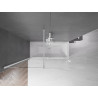 Mexen Velar dvojkrídlová posuvná vaňová zábrana 160 x 150 cm, transparentná, biela - 896-160-000-01-20