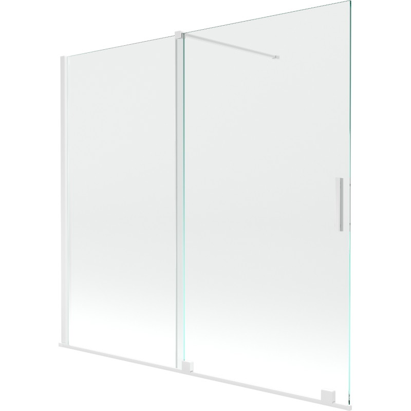 Mexen Velar dvojkrídlová vaňová stena posuvná 170 x 150 cm, transparentná, biela - 896-170-000-01-20