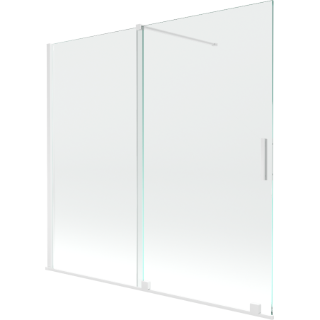 Mexen Velar dvojkrídlová vaňová stena posuvná 170 x 150 cm, transparentná, biela - 896-170-000-01-20