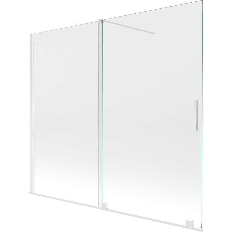 Mexen Velar posuvná vaňová zástenka s 2 krídlami 180 x 150 cm, transparentná, biela - 896-180-000-01-20