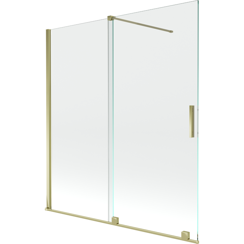 Mexen Velar 2-krídlová posuvná vaňová zástena 150 x 150 cm, transparentná, zlatá - 896-150-000-01-50